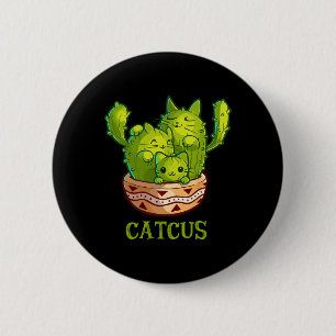 Katzen Niedliche Katze und Kaktus Mexican Cactus C Button