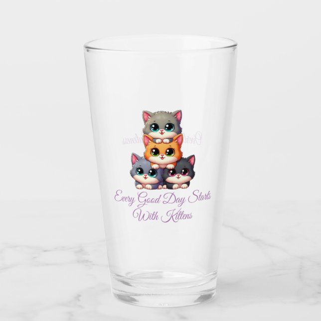 Katzen Niedlichkeit Glas (Vorderseite)