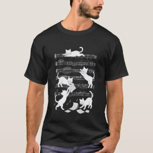 Katzen Notenblatt Lustig Klavier Musiker Haustierl T-Shirt