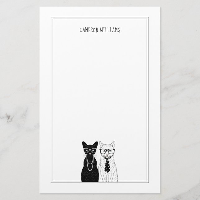 Katzen-Paare | addieren Ihren Namen Briefpapier (Vorderseite)