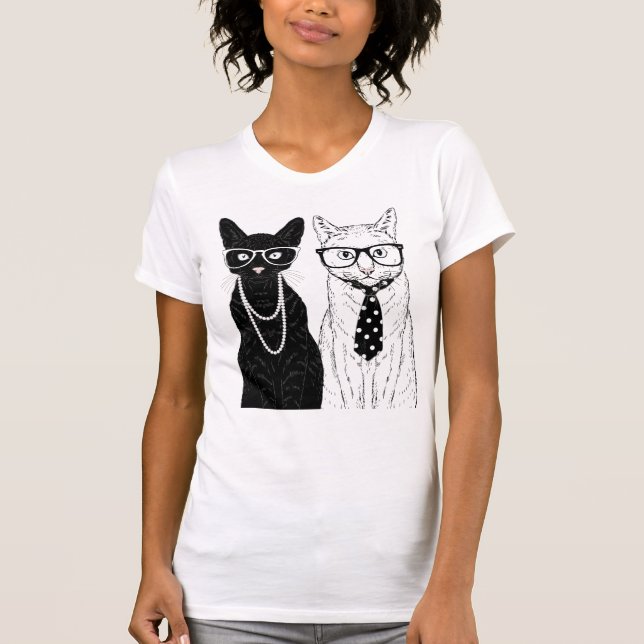 Katzen-Paare T-Shirt (Vorderseite)