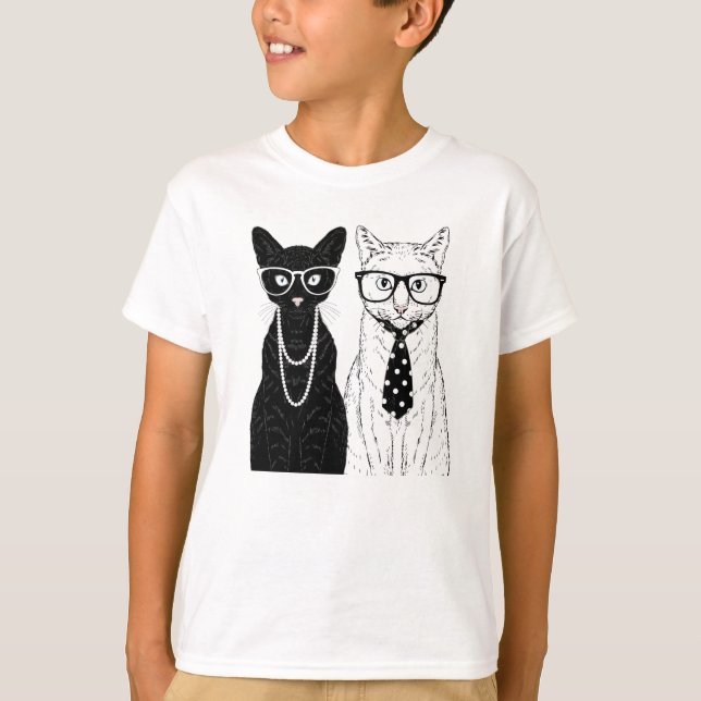 Katzen-Paare T-Shirt (Vorderseite)