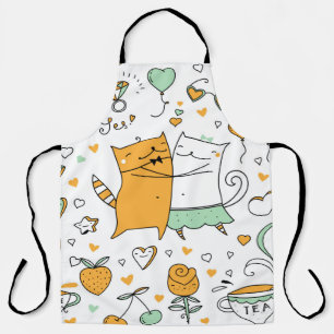 Katzen paaren Illustration. Cartoon - Kätzchen Schürze