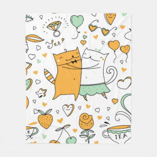 Katzen paarweise. Cartoon Kätzchen Fleecedecke