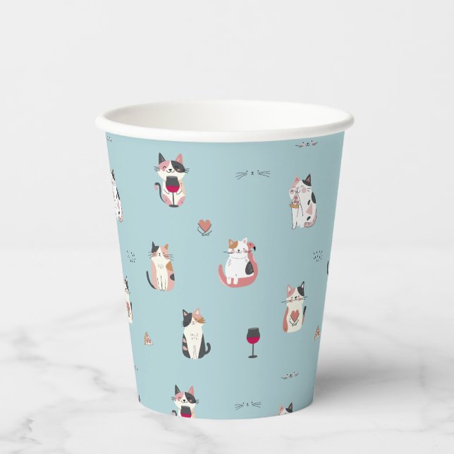 Katzen Papier-Cup Pappbecher (Vorderseite)