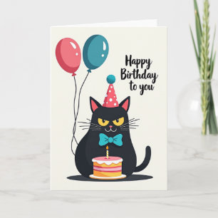 Katzen-Partyhut-Karte Karte