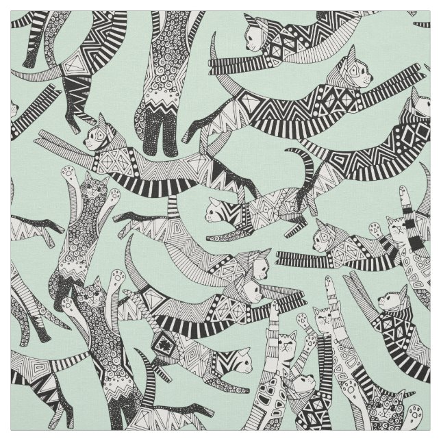 Katzen-Partyminze Stoff (Muster)