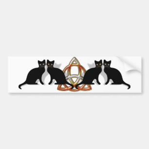 Katzen Pentgagram Flamme Triquetra Autoaufkleber