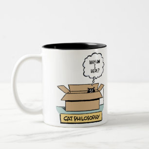Katzen-Philosophie (rechte Hand) Zwei-Ton Tasse