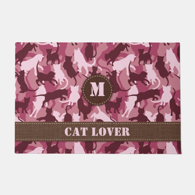 Katzen Pink Camouflage Fußmatte (Vorderseite)
