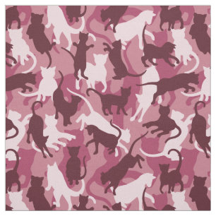 Katzen Pink Camouflage Stoff