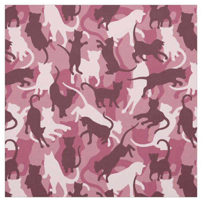 Katzen Pink Camouflage Stoff (Muster)