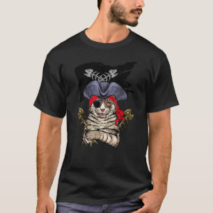 Katzen-Pirat-Bukaniere-Haustier-Kreuzknochen T-Shirt