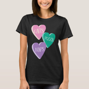 Katzen Pizza Nickerchen Süßes Herz Für Valentinsta T-Shirt