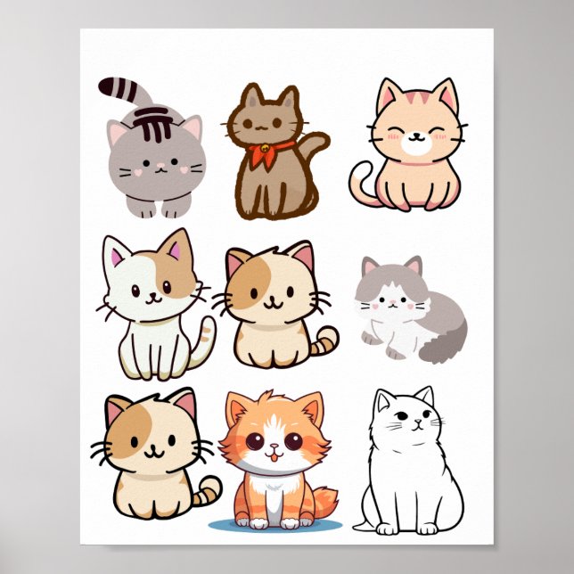Katzen-Plakat Poster (Vorne)