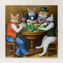 Katzen Poker spielen, Puzzle 676 Stücke