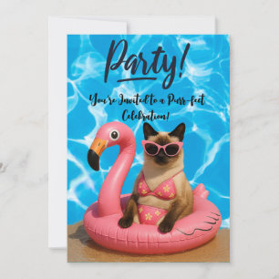 Katzen-Poolparty Einladung