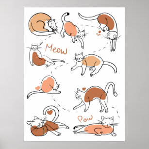 Katzen-Posen. Poster