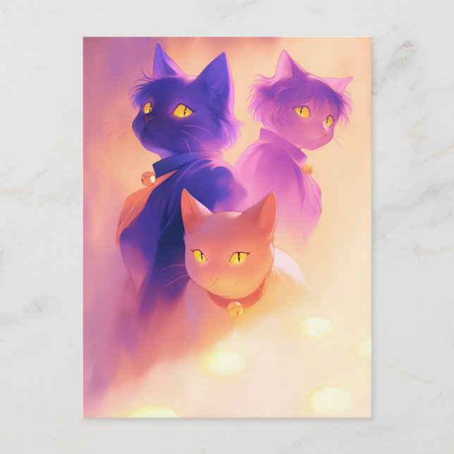 Katzen Postkarte (Vorderseite)