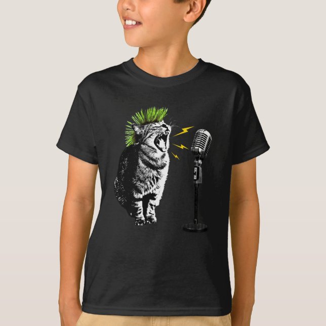 Katzen-Punk, Lustiges Grafik-T-Shirt T-Shirt (Vorderseite)