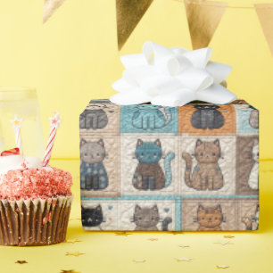 Katzen-Quilt-Design Geschenkpapier