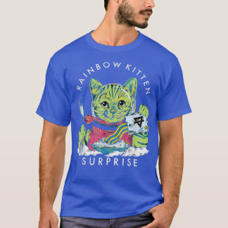 Katzen Rainbow Kitten Überraschung Niedliches Esse T-Shirt
