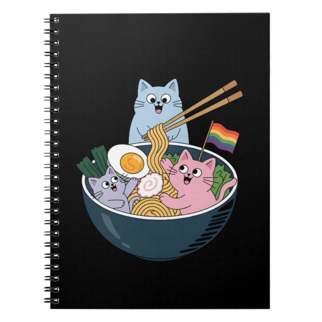 Katzen Rainbow LGBTQ Gay Lesbian Pride Allegie Notizblock (Vorderseite)