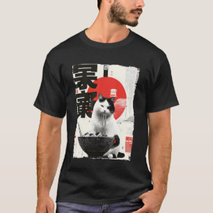 Katzen-Ramen-Ästhetik-Japanische-Ukiyo-e-Kunstwerk T-Shirt