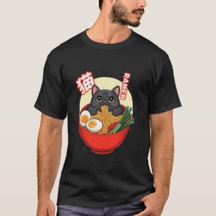 Katzen-Ramen entspannt in Nudeln süße Food-Kunst T-Shirt