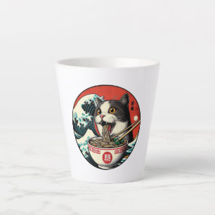 Katzen-Ramen Japanische Kunst im Vintage-Stil Milchtasse