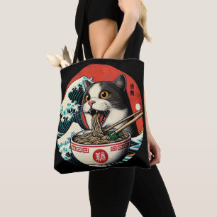 Katzen-Ramen Japanische Kunst im Vintage-Stil Tasche