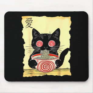 Katzen Ramen Japanische Lustige Grafische T-Shirts Mousepad