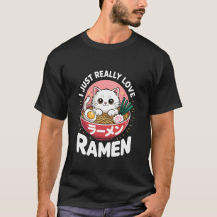 Katzen-Ramen-Schlurf-Session Lustiges Tierdesign f T-Shirt