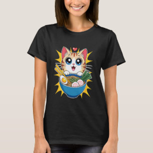 Katzen-Ramen-Zeit Whimsical-Nudel-Charakter-Kunst T-Shirt