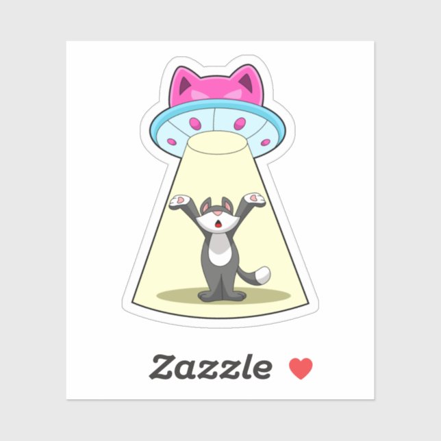 Katzen-Raumschiff Aufkleber (Blatt)