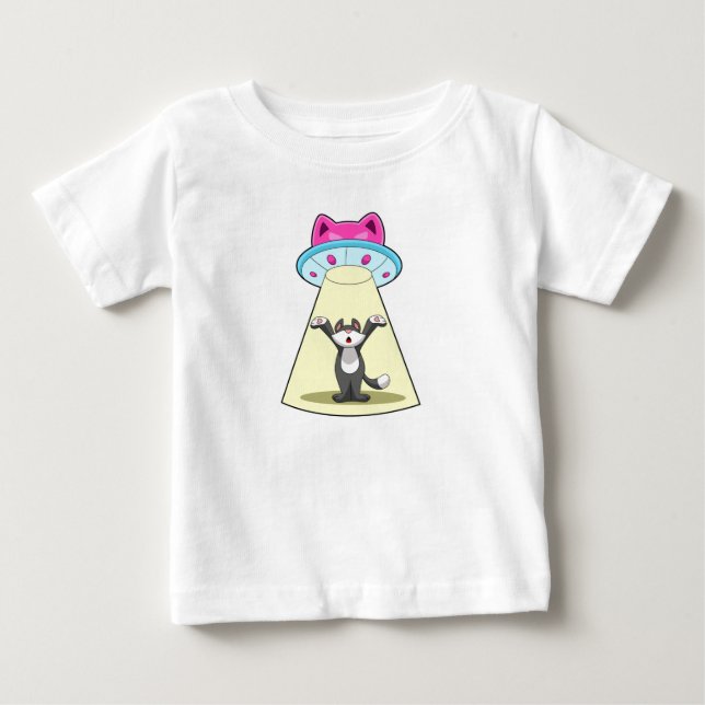 Katzen-Raumschiff Baby T-shirt (Vorderseite)