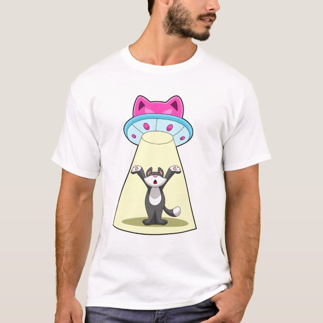 Katzen-Raumschiff T-Shirt (Vorderseite)