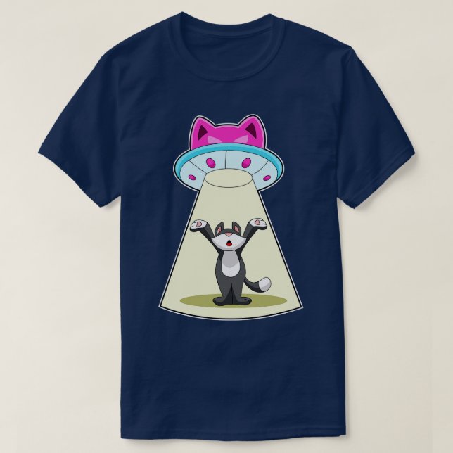 Katzen-Raumschiff T-Shirt (Design vorne)