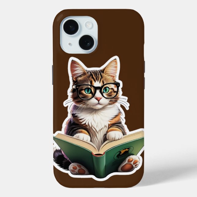 Katzen-Reading-Buch Case-Mate iPhone Hülle (Rückseite)