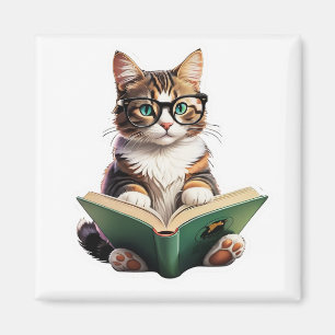 Katzen-Reading-Buch Magnet