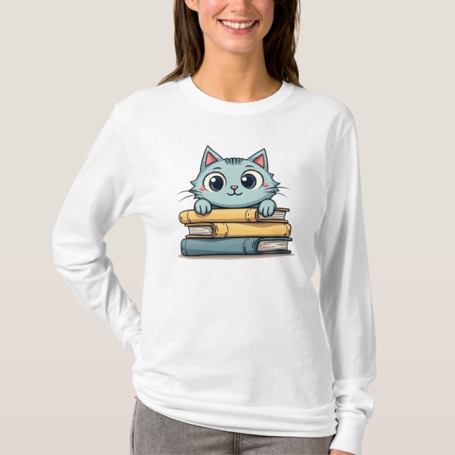 Katzen-Reads - Niedlicher KatzenT - Shirt (Vorderseite)