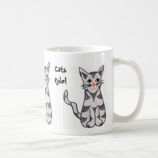Katzen Regel Kaffeetasse (Rechts)