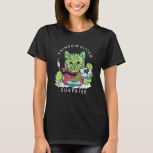 Katzen Regenbogen Kätzchen Überraschung Süß Essen T-Shirt