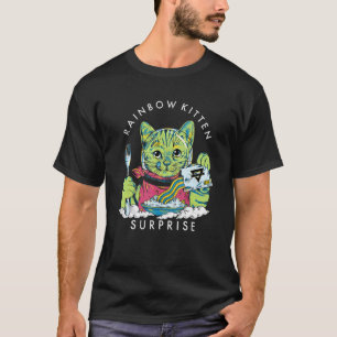 Katzen Regenbogen Kätzchen Überraschung Süß Essen T-Shirt