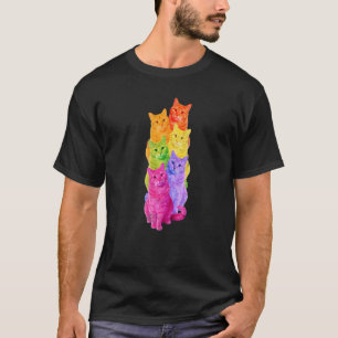 Katzen-Regenbogenflagge Gay Pride Lgbt Kitty T-Shirt