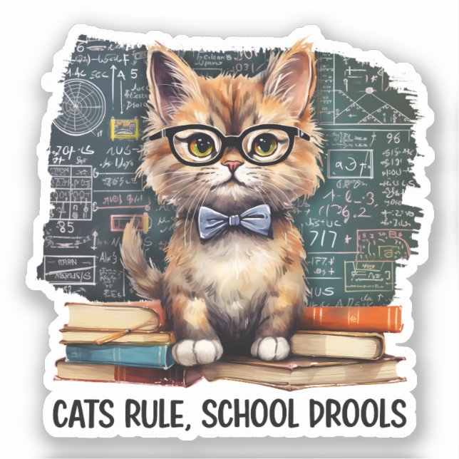 Katzen regieren, Schule Drools Aufkleber (Vorderseite)