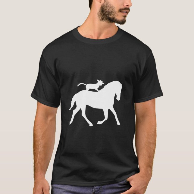 Katzen reiten auf einem Pferd T-Shirt (Vorderseite)