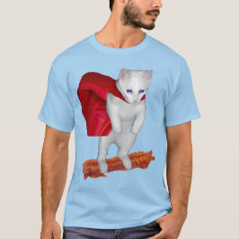 Katzen-Reitspeck mit Superheld-Kap T-Shirt