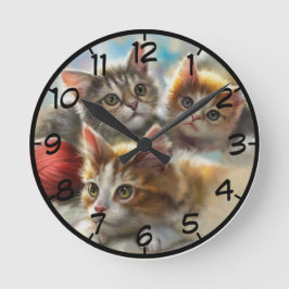 Katzen Runde Wanduhr