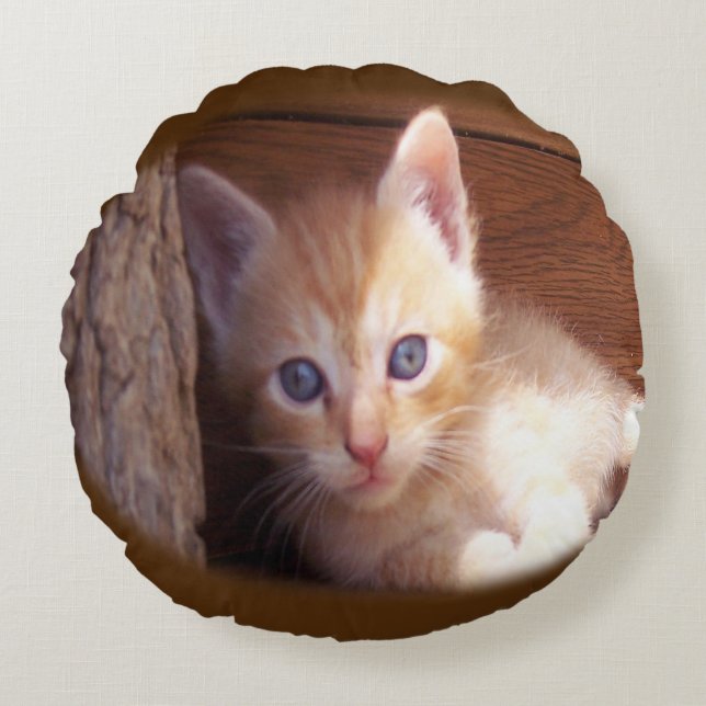Katzen Rundes Kissen (Vorderseite)